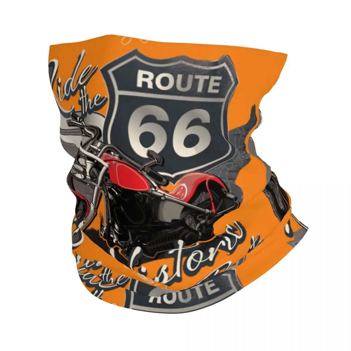 Motorcycle Ride Historic Motocross Bandana Neck Gaiter Printed Route 66 Wrap Scarf Multi-use Balaclava Cycling Unisex Adult