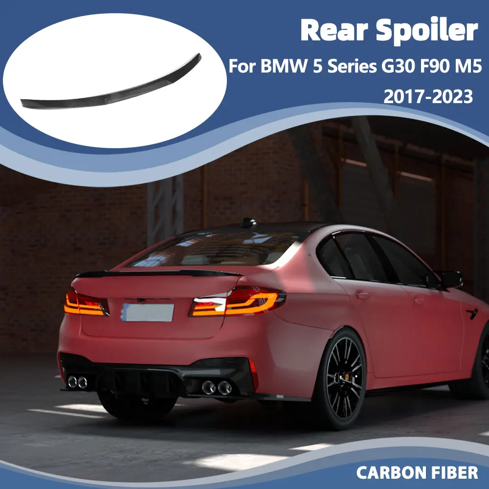 

Carbon Fiber Rear Spoiler for BMW 5 Series G30 F90 M5 2017-2023 Rear Trunk Racing Spoiler Car Rear Trunk Lip