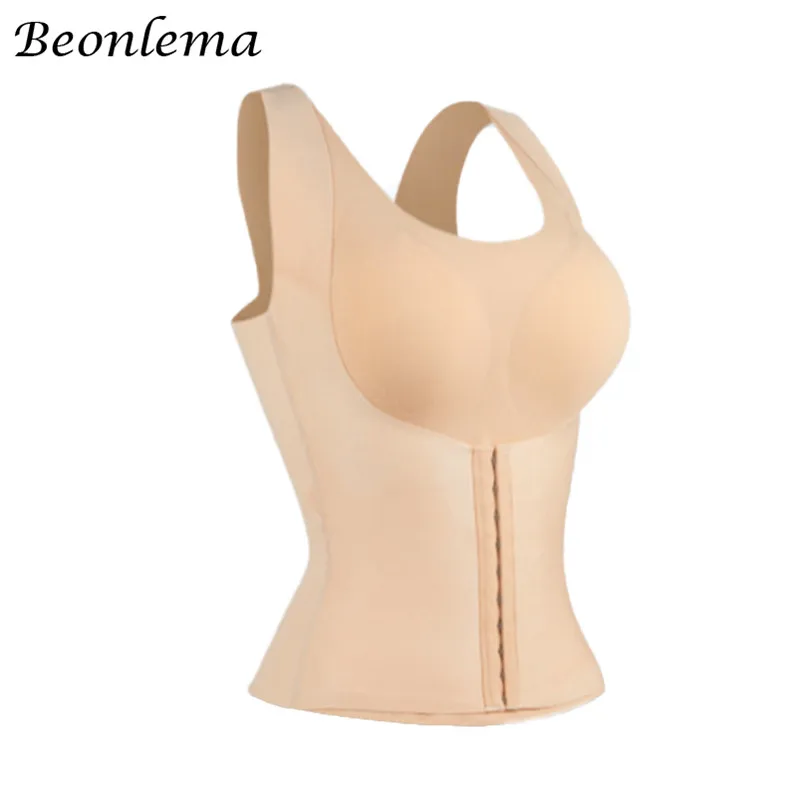 

Beonlema Body Shaper Tops With Bras Shapewear Women Corrector Waist Trainer 3 in 1 Seamless Push Up Bra Slimming Vest