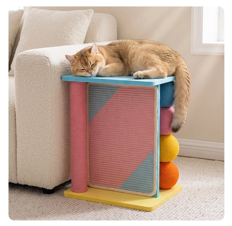 Sofa Corner Cat Scratching Post Couch Protector Sisal Scratcher Board Solid Wood Cat Scratchers Indoor Side Table Cats Furniture