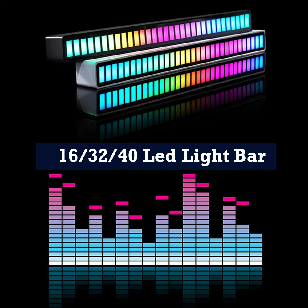 FTOYIN LED Music Rhythm Light Type-C Built-in Battery RGB Sound Music Lamp APP Control LED Music Light Bar