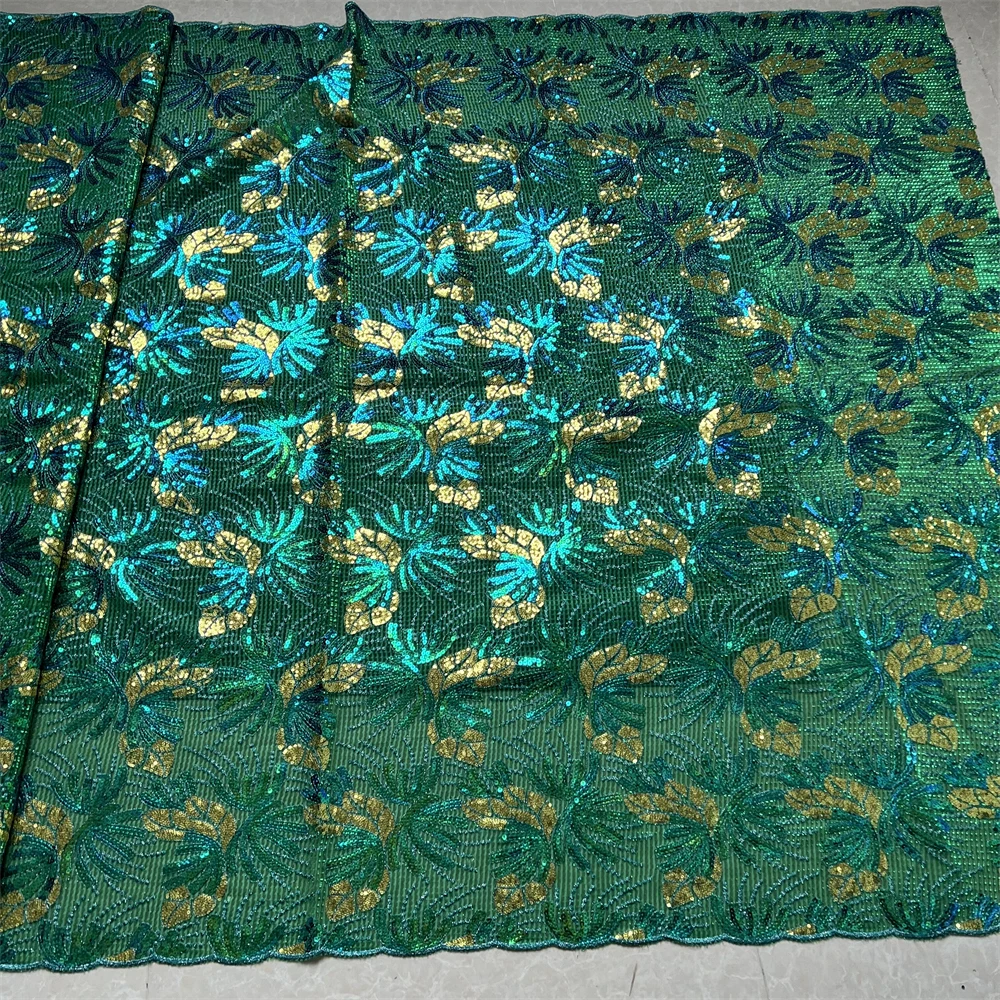 

Высококачественная африканская нигерийская хлопковая ткань с пайетками и вышивкой, кружево, фатин, 5 ярдов, для свадебных и праздничных платьев, шифон XL178 2026