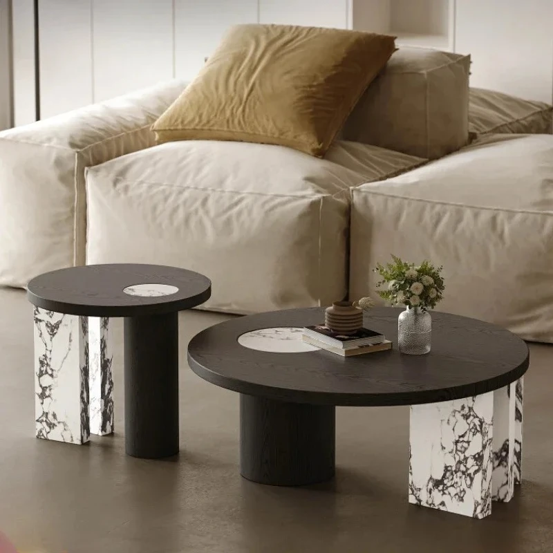 

Итальянский минималистичный журнальный столик из каменной плиты, комбинированный высококачественный журнальный столик для маленькой квартиры, дома, гостиной