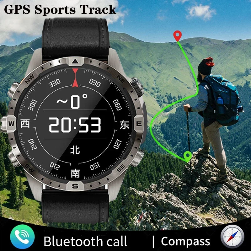 2025 NEW VWAR Business Smart Watch with 5 Buttons Men Rugged Smartwatch Compass Bluetooth Call 100+ Sport Modes NFC GPS Route