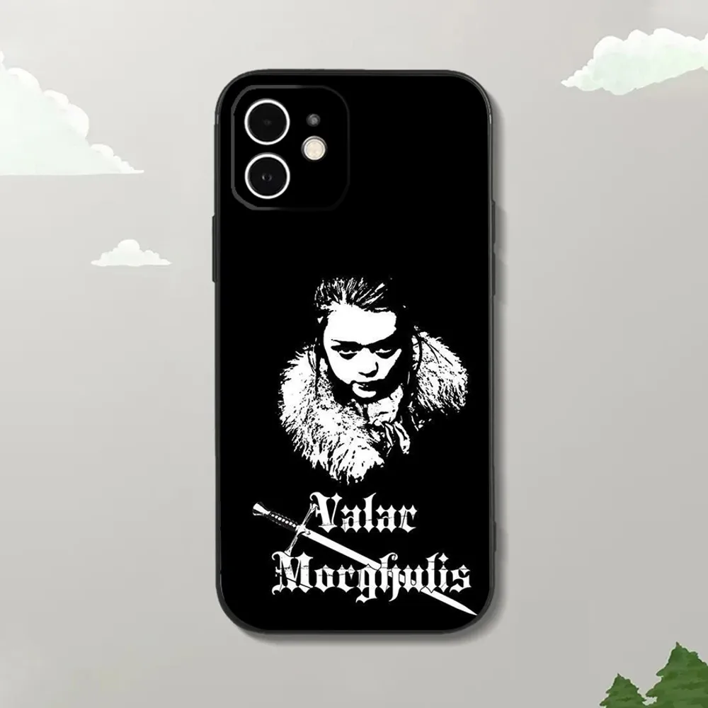 V-Valar Morghulis Phone Case For iPhone15,14,13,12 Mini 11 Pro XR,X,XS,MAX 7,8 Plus Silicone Cover Soft Black