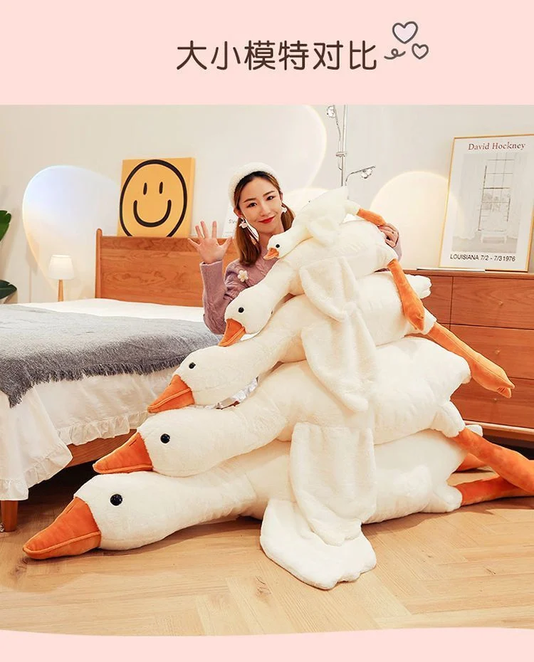 50-190 cm Kawaii Große Gans Stofftier Ente Rosa Riesige Gans Plüschtiere Schlafkissen Große Weiche Puppe Geschenke für Kinder – Detail 10