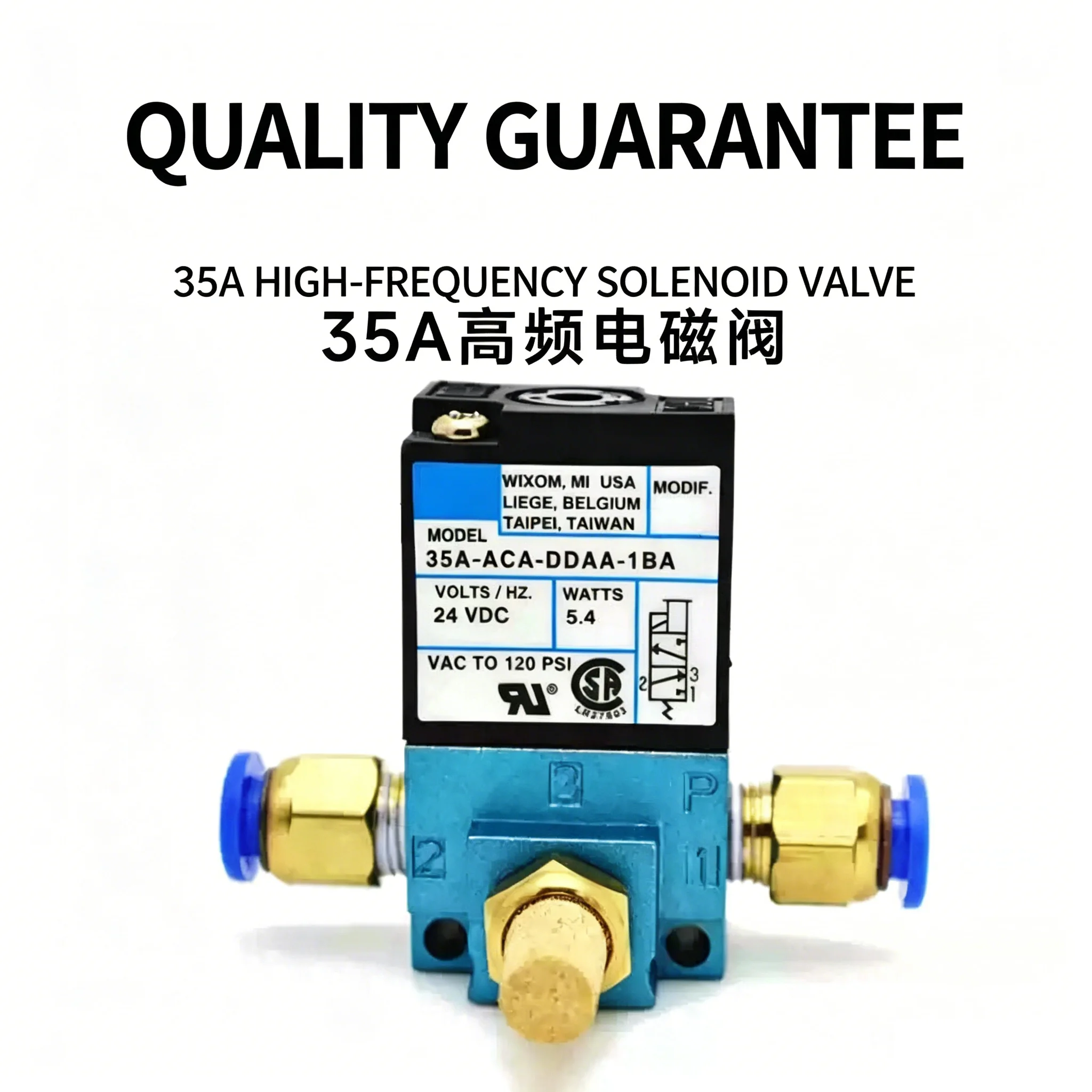 3 Way High Frequency Solenoid Valve 1/8 BSP NPT 12V 24V DC 35A-ACA/AAA-DDAA-1BA/DDBA/DDFA MAC Marking Dispensing Machine Valve