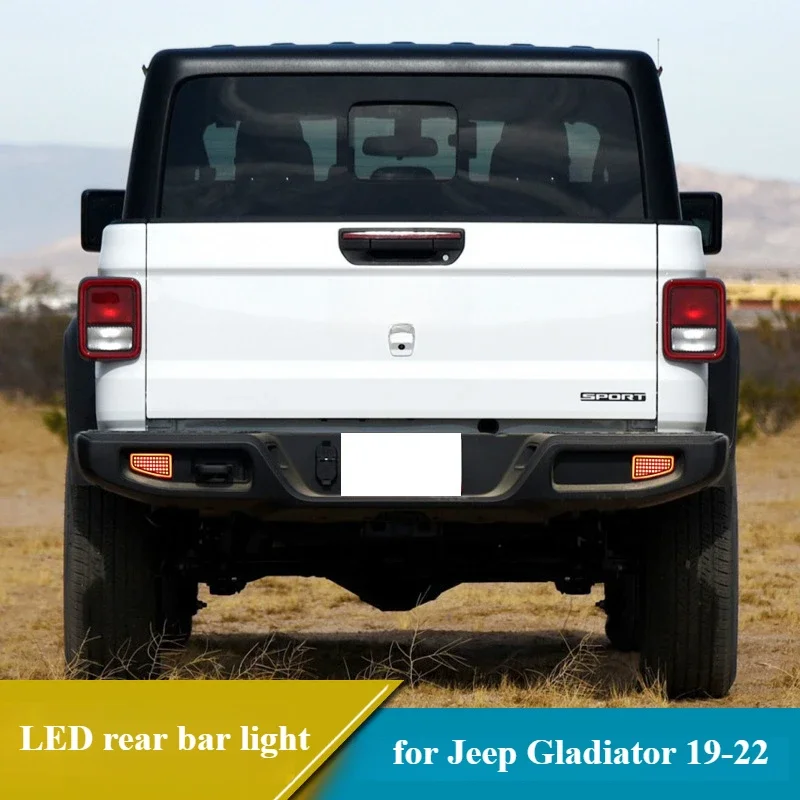 For Jeep Gladiator JT 2019-2022 Car LED Rear Bumper Light Reflector Rear Fog Light Modified Driving Brake Turn Signal Lamp detail image 4