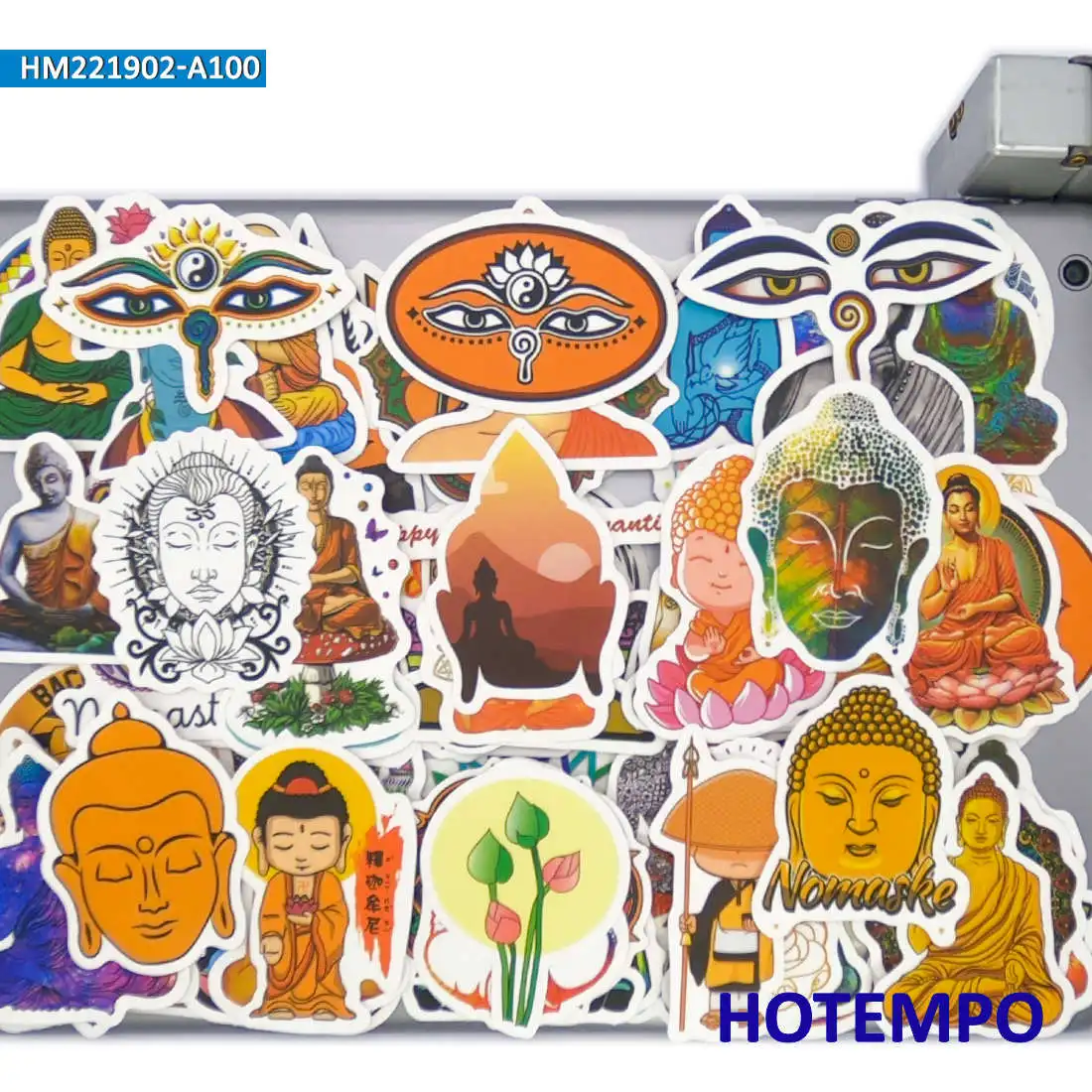20/30/50/100PCS Buddhism Art Stickers Namaste Chakra Buddha Decals for Laptop Scrapbook Luggage Skateboard Car Phone Sticker Toy