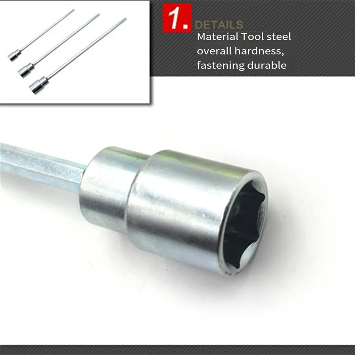 AB51 Kunci Pas Soket Segi Enam Ekstensi Pemanjangan Soket Busi Bagian Bor Listrik Alat Perbaikan Otomatis 300MM