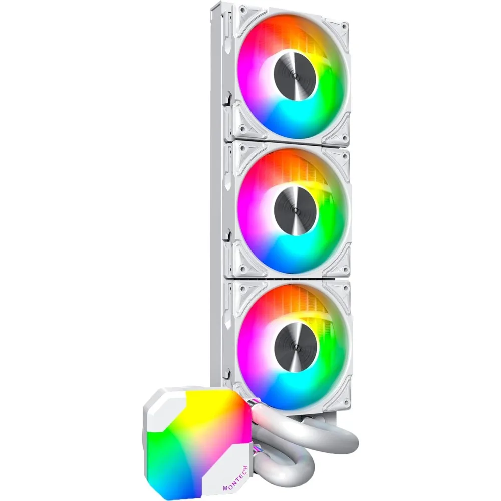 مبرد سائل MONTECH HyperFlow ARGB 360 AIO CPU لمنصات Intel وAMD، أداء عالي الجودة مع مياه معززة 3100 دورة في الدقيقة