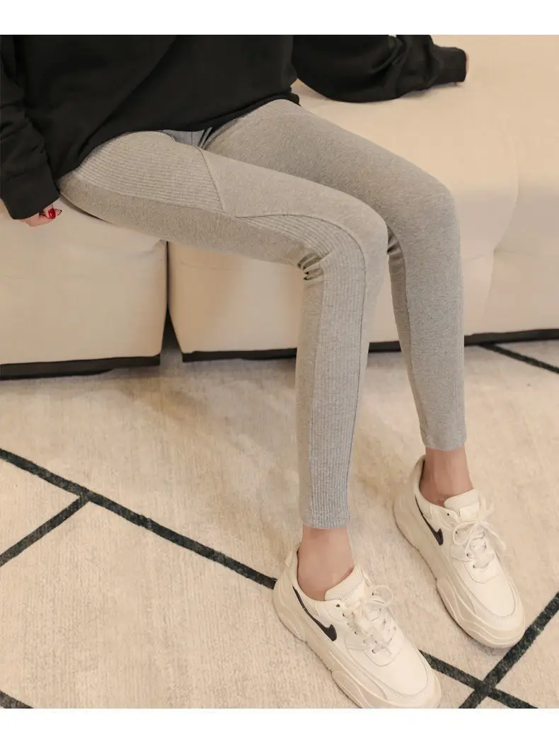 Leggings Women Vintage Fluorescent Retro Females Lady Cotton Knee Length Fitted Lace Trouser Bottom Medium Hollow Crop Raise