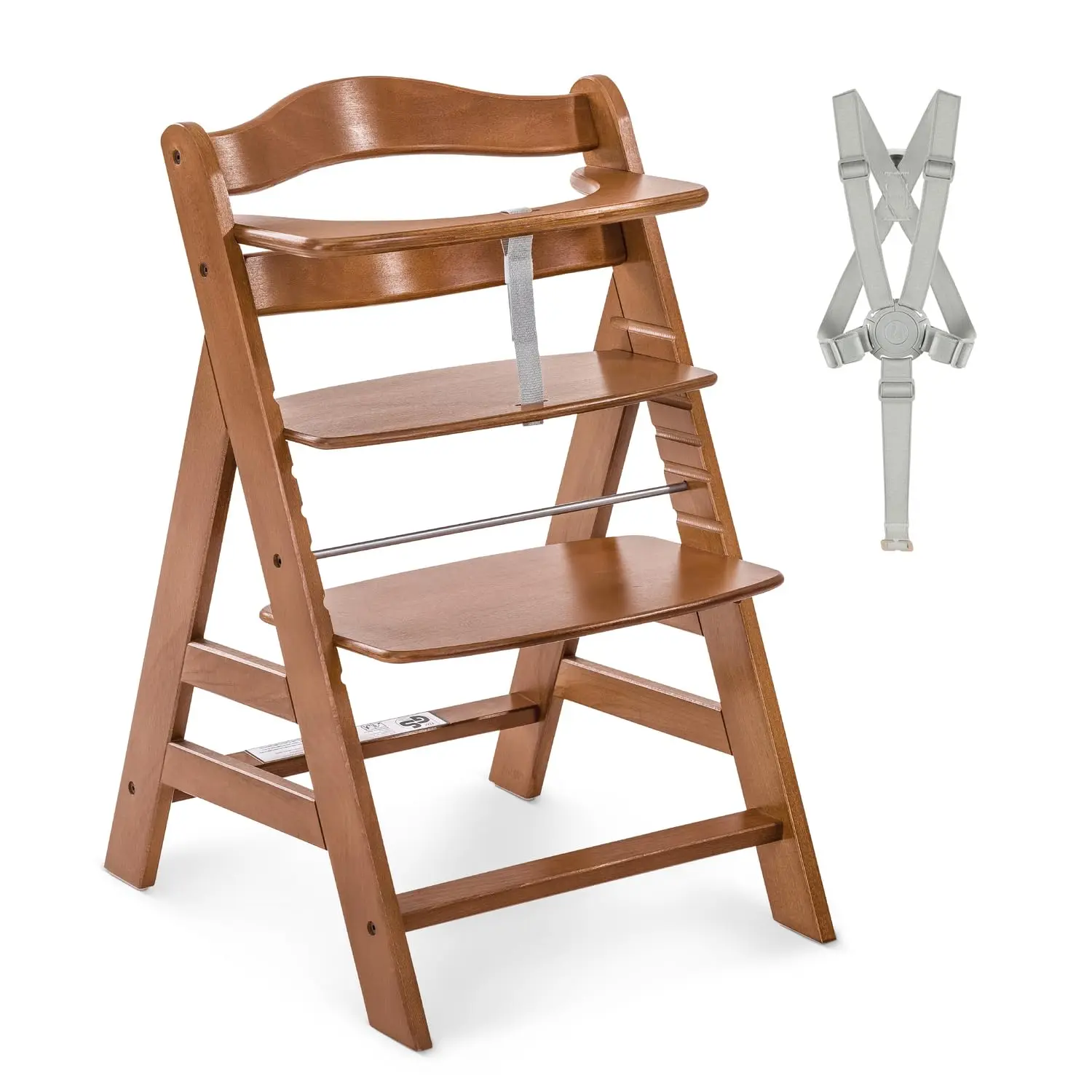 Hauck Alpha+, Walnut - Mitwachsender Holzhochstuhl Aus Buche Für Kinder Ab 6