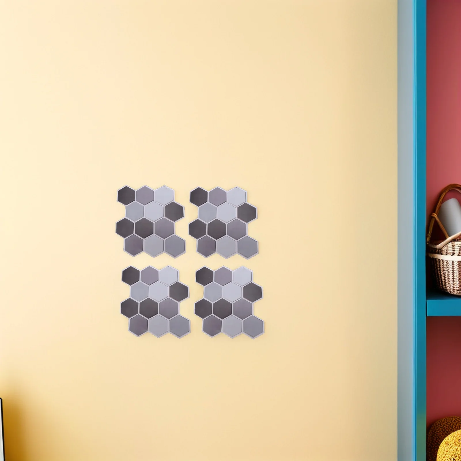 10 Pcs Three-dimensional 3D Wall Stickers Decor Pvc Hexagon Self Adhesive Tiles