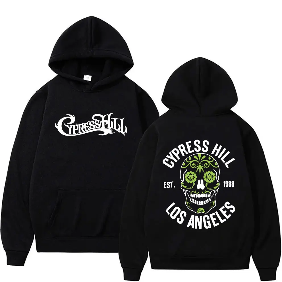 

Rapper Cypress Hill Skeleton Double Sided Graphic Hoodie Men Women Hip Hop Oversized Pullover Unisex Fashion Trend Streetwear