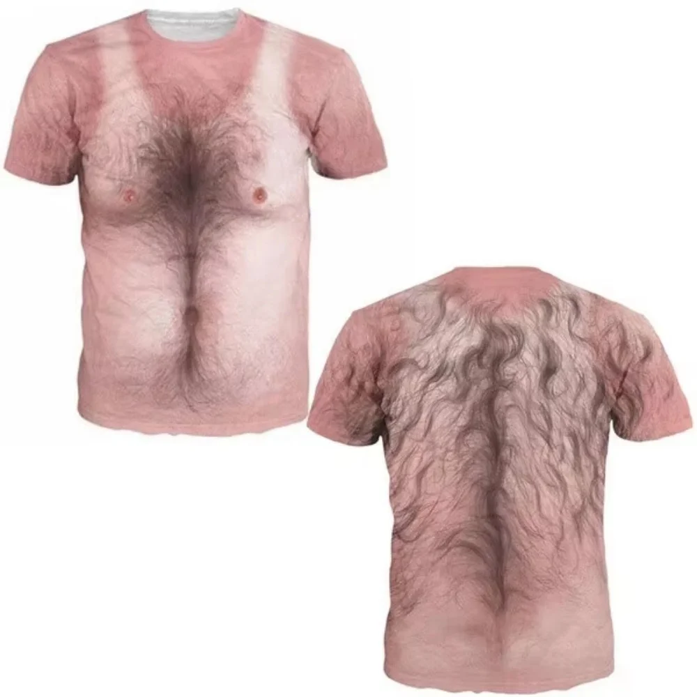 T-shirt drôle avec motif de tatouage musculaire, impression 3D, pour hommes, T-shirt à manches courtes avec impression numérique, décontracté, style Y2K, vêtements pour hommes