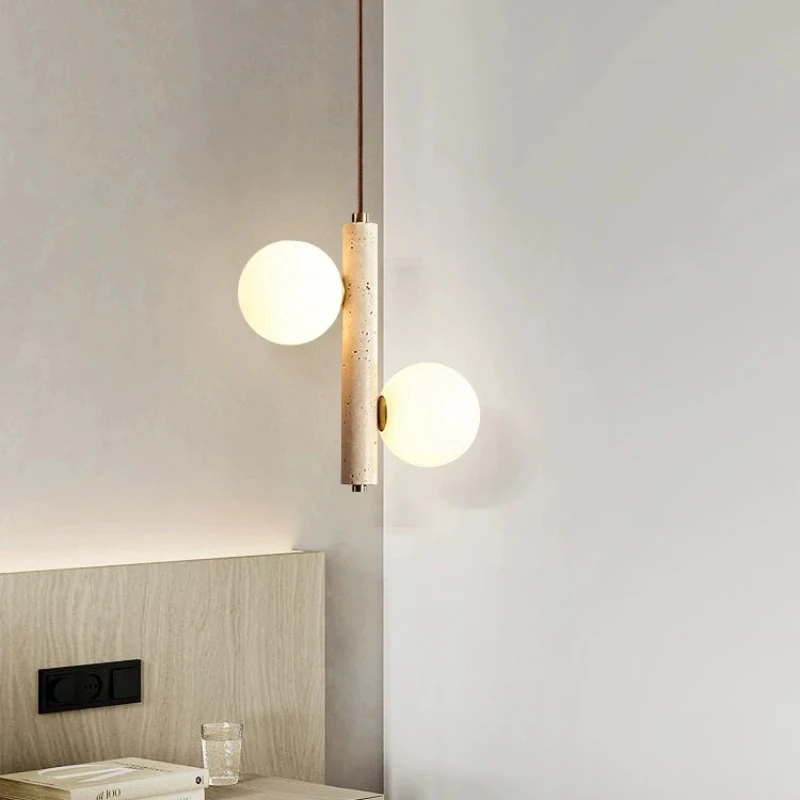 Creme Stil Led Anhänger Lampe Schlafzimmer Nacht Kronleuchter Blase Ball Magic Bean Perle Retro Restaurant Lange Leuchten