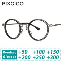 R53813 Prescription Mirror Retro Anti Blue Light Round Optical Metal Glasses Frames Men Women Fashion Computer Eyeglasses