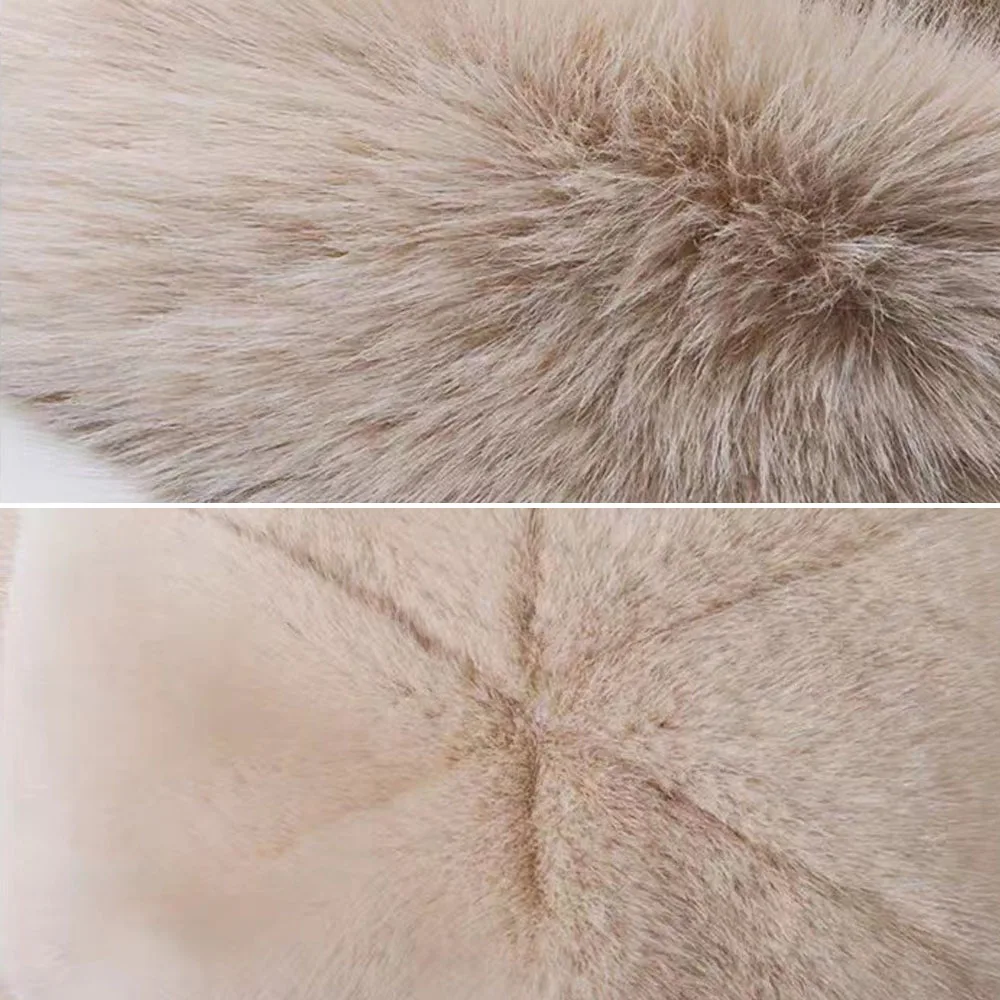 1 Zestaw Ciepła Zimowa Czapka i Szaliki Puszysty Futrzany Kapelusz Rybacki dla Kobiet Pluszowy Szalik Ochraniacz na Szyję Jednolity Kolor Futrzana Czapka Ocieplacz na Szyję