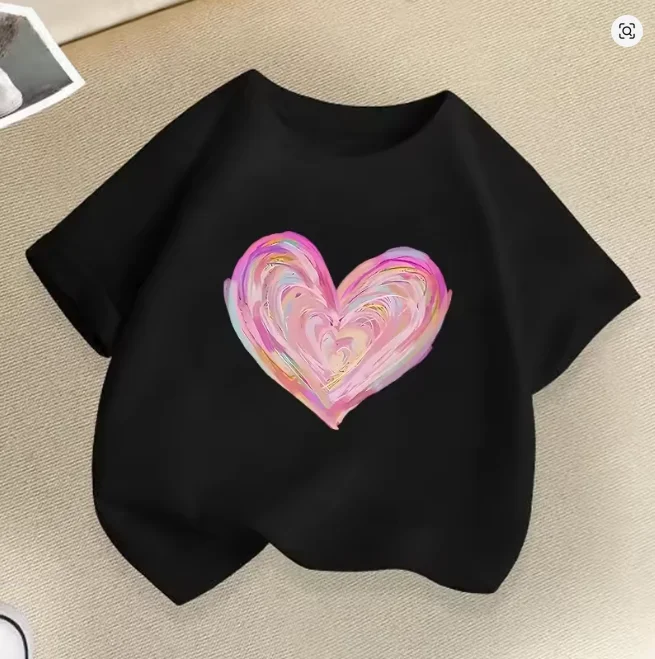 New 2026 model of short-sleeved T-shirts for boys and girls in a stylish design; also includes half-sleeved tops with cartoon pr