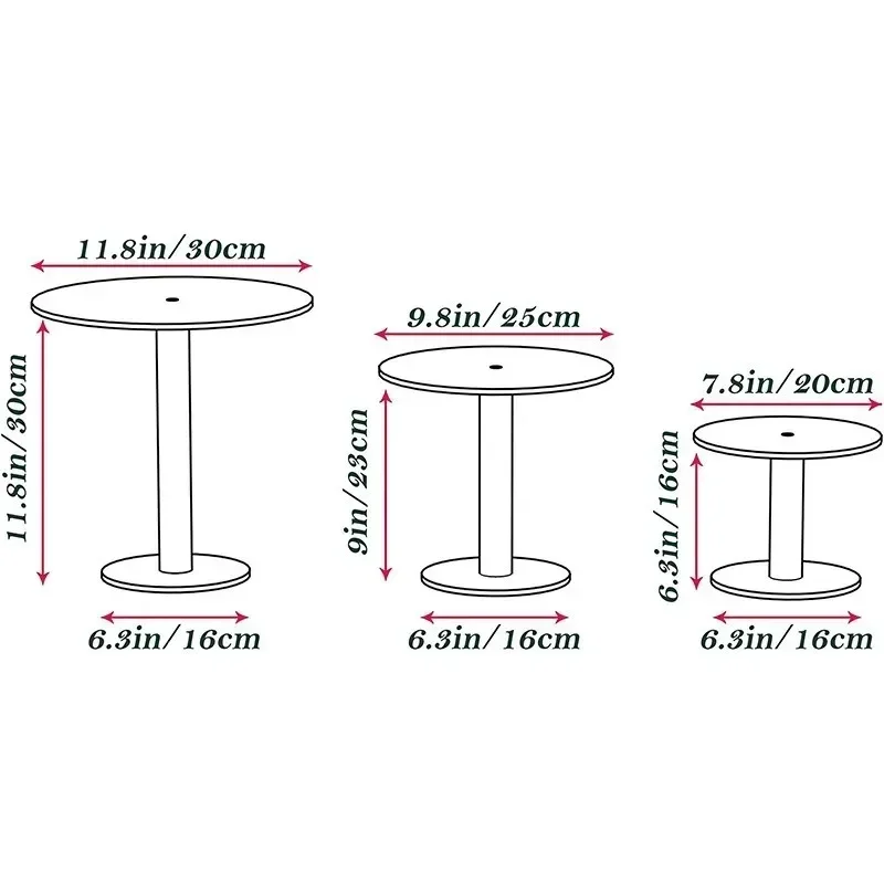 Transparent Round Acrylic Cake Stand Cupcake French Dessert Stand Dessert Display Plate Dining Table Wedding Birthday Party