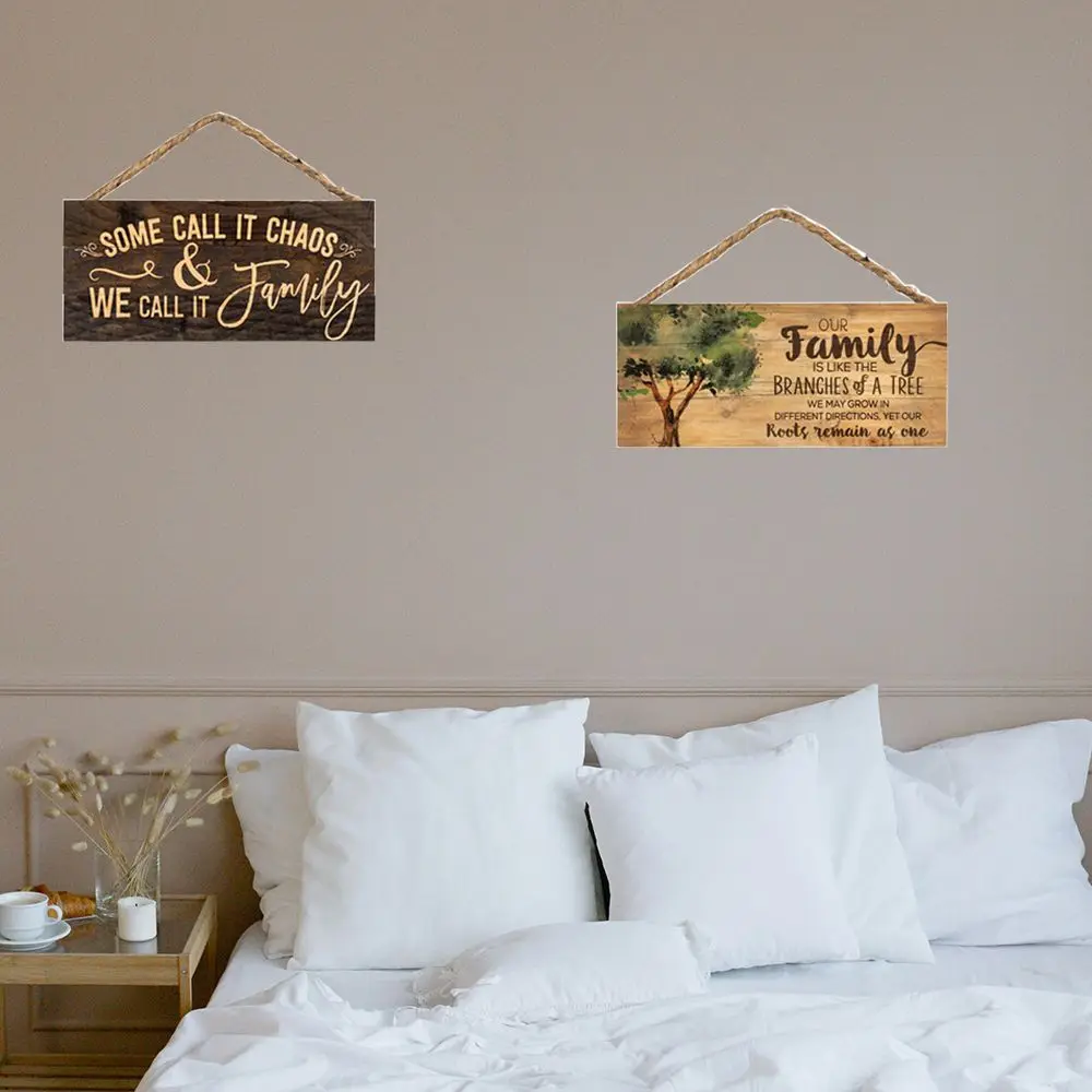 Wooden Welcome Plaques Sign Friendship Family Sign Decorative Hanging Wall Pediments Rustic Wall Art Decoration Sweet Home