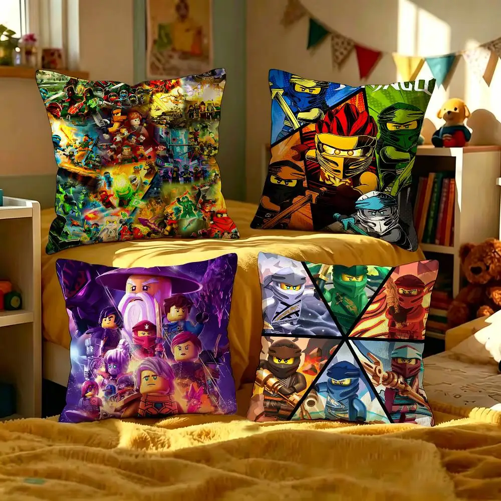 Cartoon N-NinJAGOS Personalized Pillow Cover Kids Bedroom Wild Party Decor Pillowcase kid Birthday shower Gift