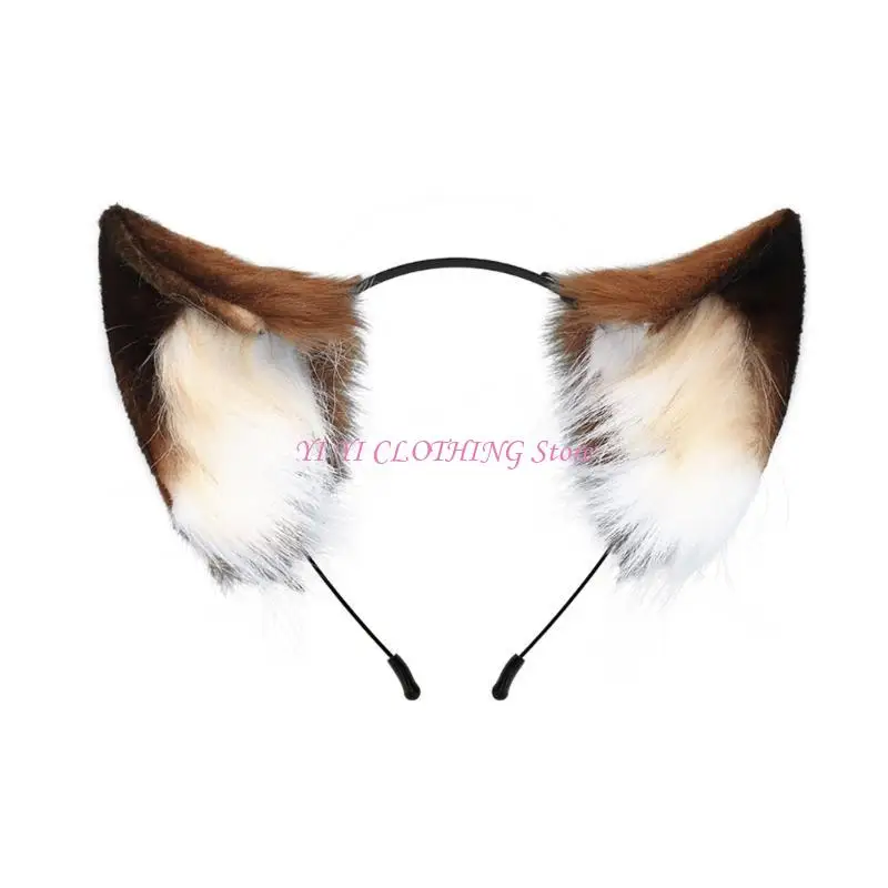 N5KF ผู้ใหญ่แมวหูแถบคาดศีรษะสาวแต่งหน้า Hairband คอสเพลย์อะนิเมะผม Decors