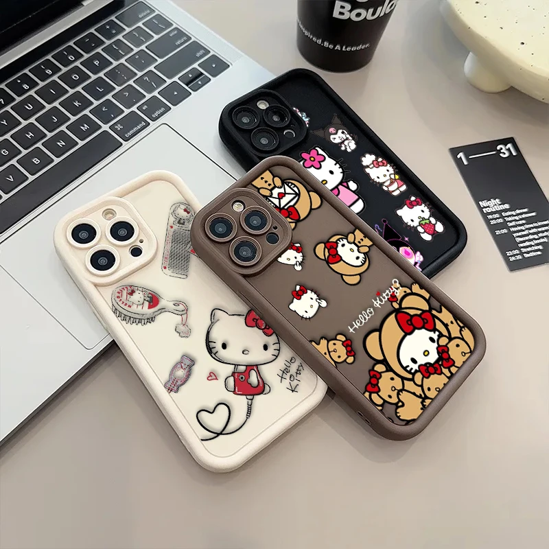 Cool Kuromi Hello Kitty For iPhone 15 14 13 12 11 Pro Max XS Max X XR 7 8 Plus 6S Eye Ladder Phone Case