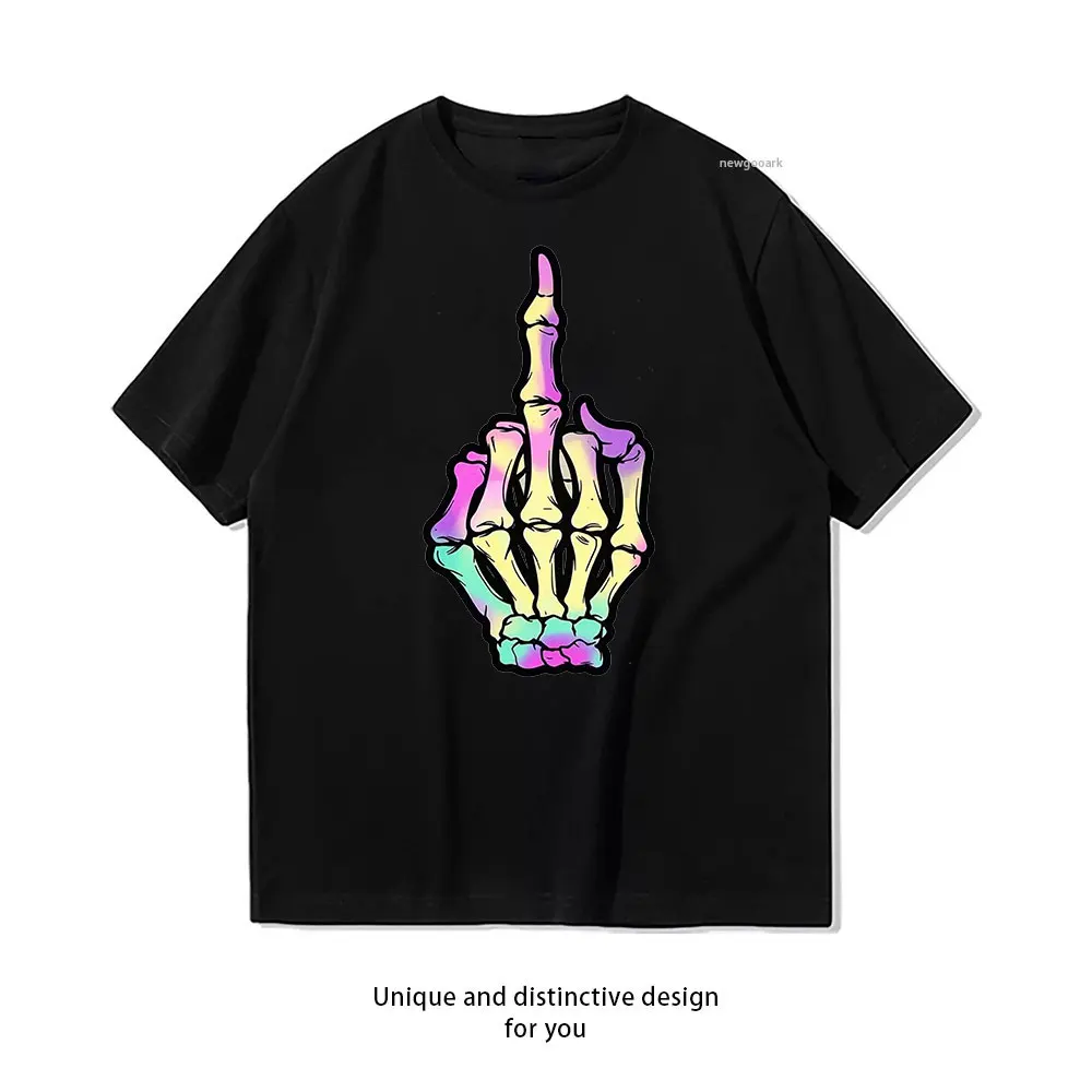 Colorful Finger Flash T-Shirt Casual cotton graphic t shirts Creative streetwear Classic O-neck shirt