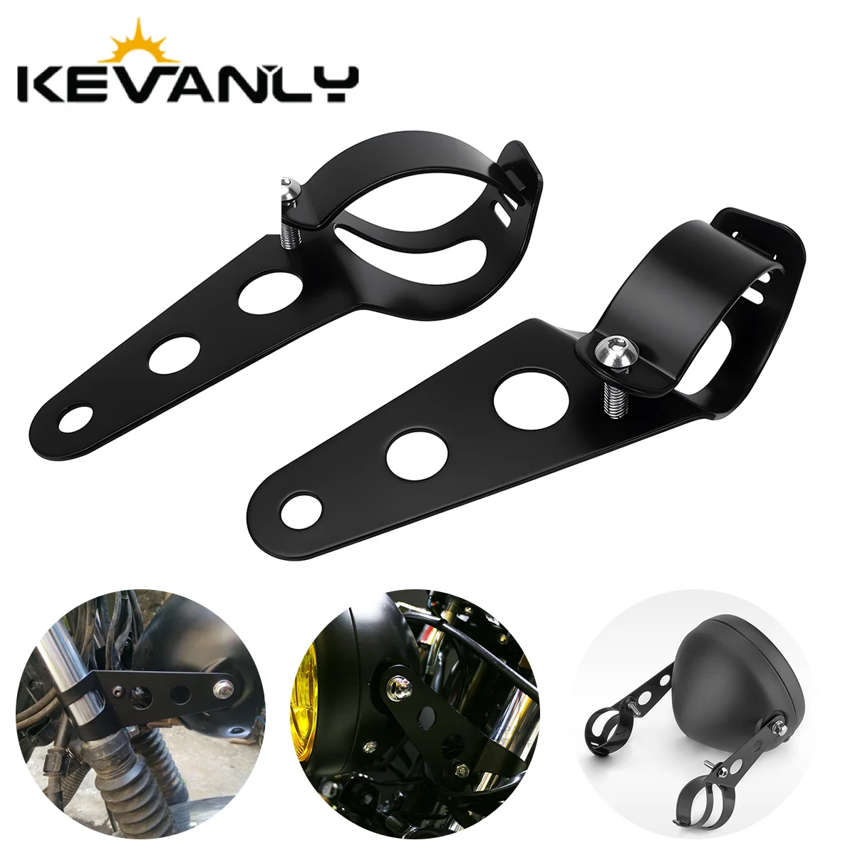 28-36mm 35-43mm Motorrad-Scheinwerferhalterung Gabelklemme Chopper-Scheinwerferhalter Verstellbare Motorrad-Gabelhalterung Universal