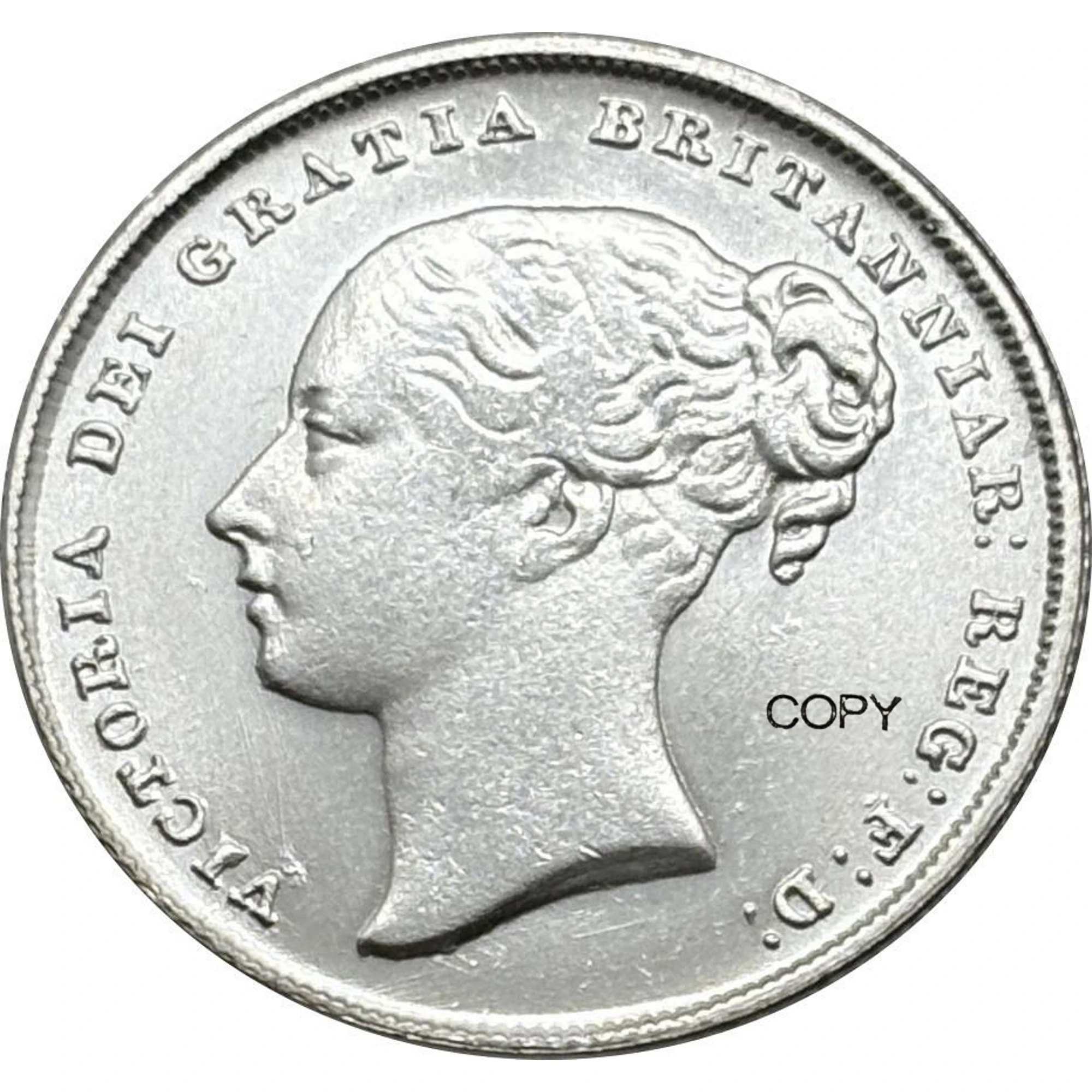 المملكة المتحدة 1838 - 1883 14 قطعة بيع 1 قطعة شيلينغ فيكتوريا البريطانية الفضة مطلي نسخة عملة Ww2 Moneda عملات قابلة للجمع #5