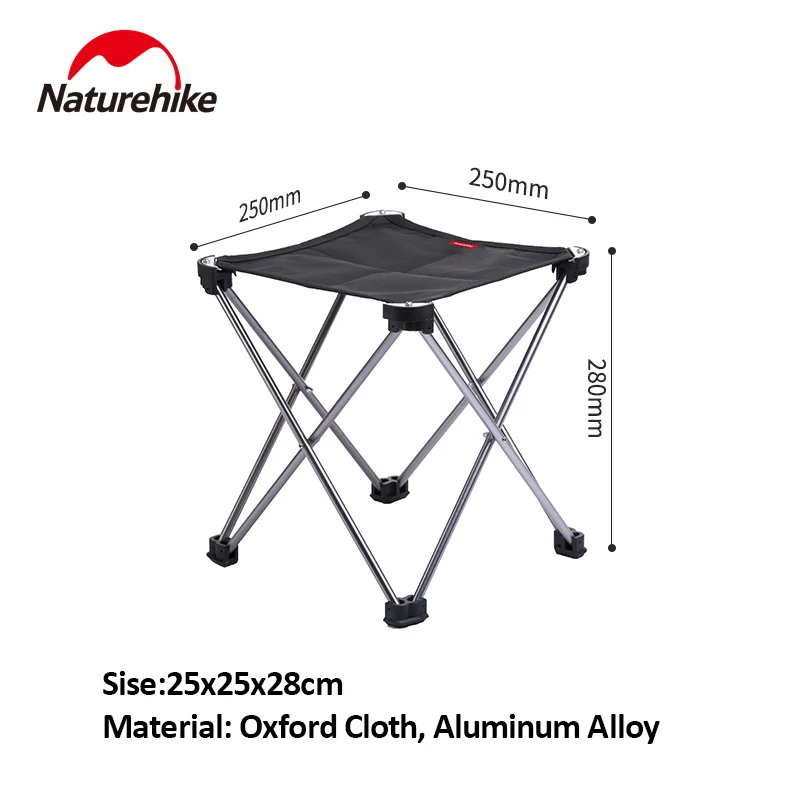 Naturehike Camping Portable Folding Stools Ultralight Aluminium Alloy Storage Chair Mini Fishing Chair Ultralight Picnic Seat