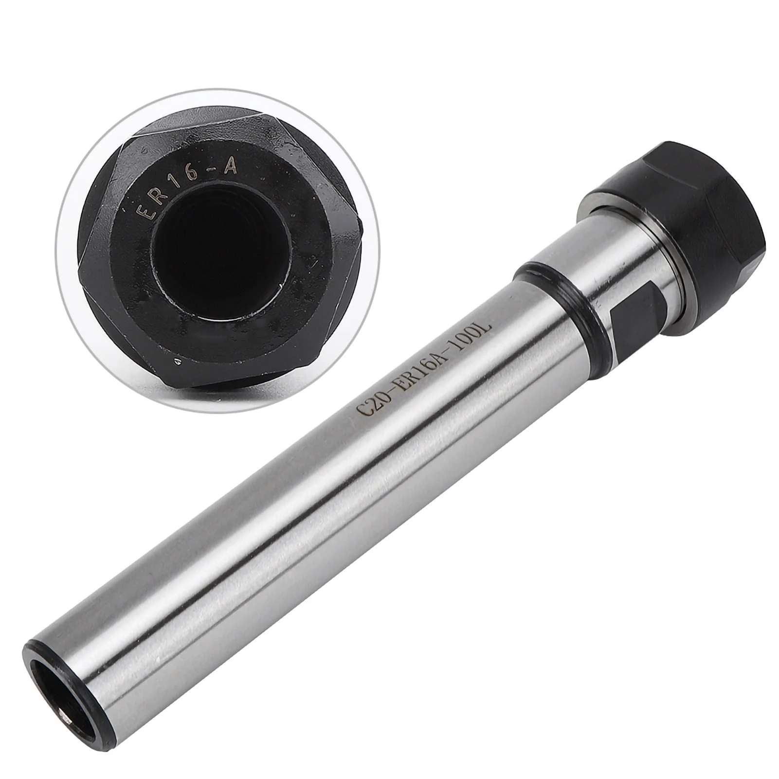 Collet Chuck Holder Straight Extension Rod Chrome Molybdenum Alloy Steel ER16A-100L 2