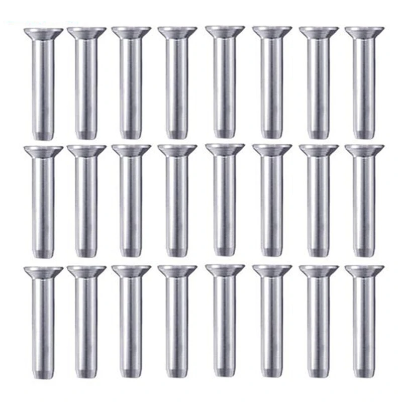 24 Piece Fixed Connector Silver 316 Stainless Steel For 1/8In Cable Railings, Deck Railings, Handrails, Wood And Metal Posts