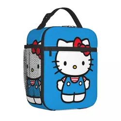 Kawaii Cute Hello Kitty izolowane torby na Lunch o dużej pojemności wielokrotnego użytku torba termiczna torba pudełko na Lunch torba na żywność na plażę