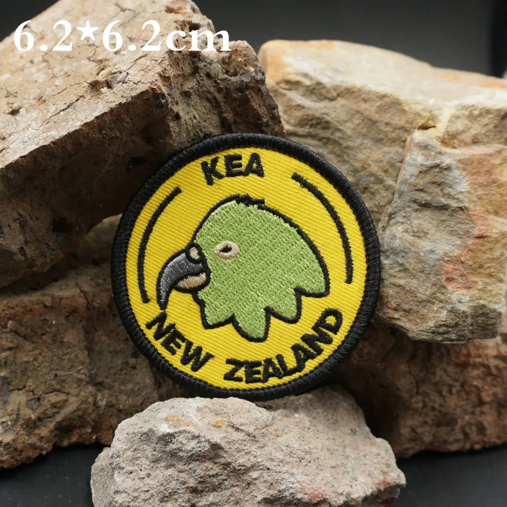 KEA NEW ZEALAND Embroidered Patches Applique Sewing Label punk biker Band Rock Clothes Badge with hook backing or sew on