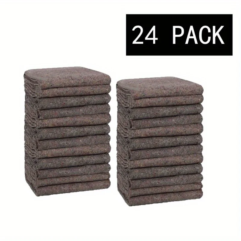 24 Pack Moving Blankets Heavy Duty Shipping Furniture Equipment Protection Pads