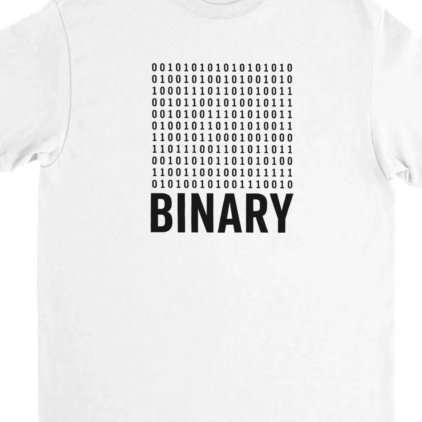 Binary Code T Shirt Tech Enthusiast Cotton vintage Washed Versatile homme designer clothes Unisex Stretched