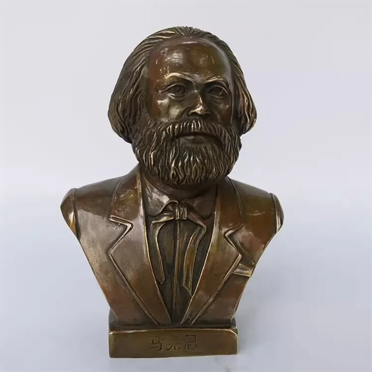 Copper Statue Great Communist Marx Bust Bronze Statue Ornament