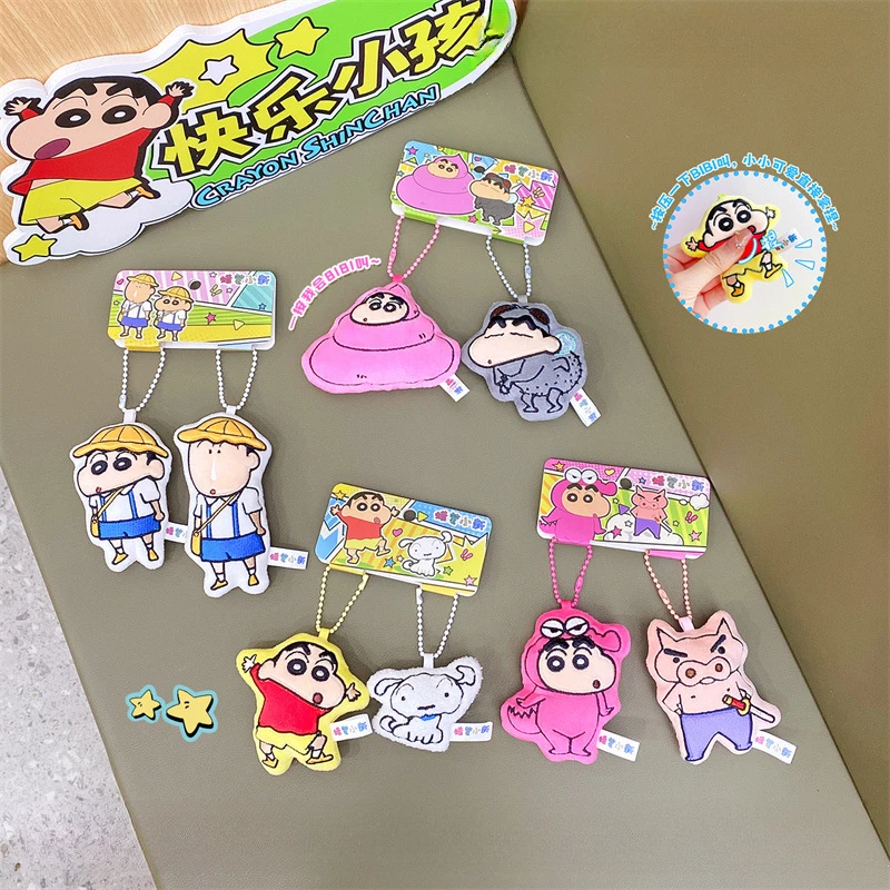 Crayon Shinchan Keychain Dinosaur Zaemon PVC Statue Action Figurine Desk Collectible Anime Model Toys Figures Gift