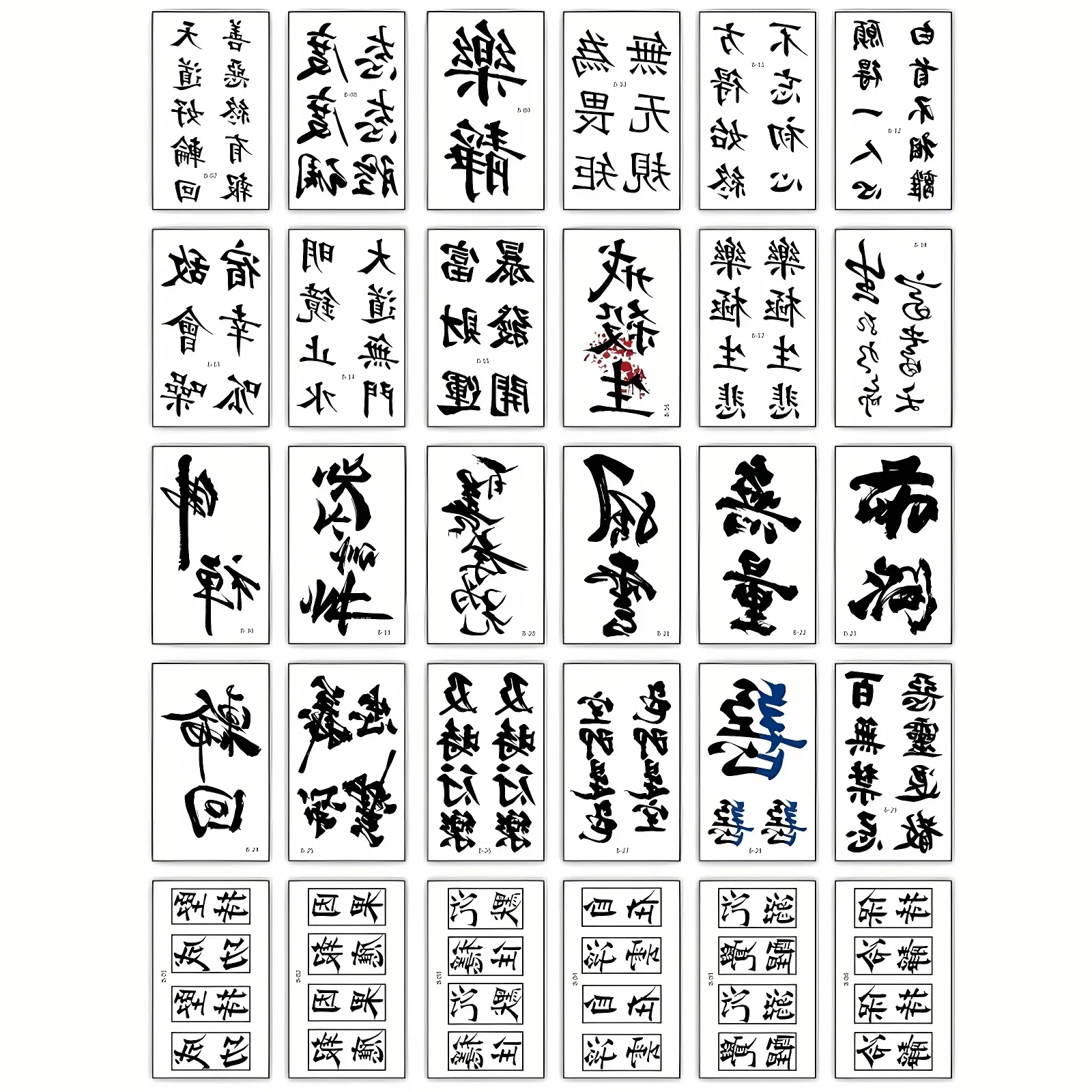 Tatouages Temporaires Imperméables pour Homme, Adhésif, Main, Poignet, Bras Initié, Lettres Chinoises, Totem Croisé, Poulet, 60 Pièces/Ensemble