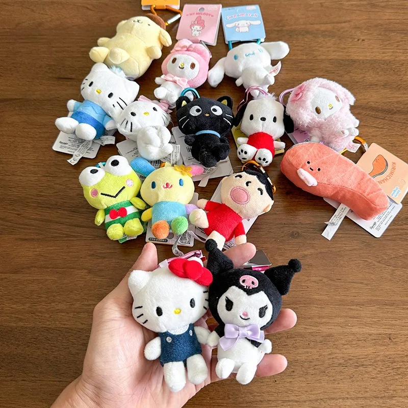 Sanrio Plush Doll Keychain Love Kno Daniels Sugarbunnies Mascot Usahanas Choco Keyring Bag Pendant Toy Doll Gift Kuromi Cinnamor view 5