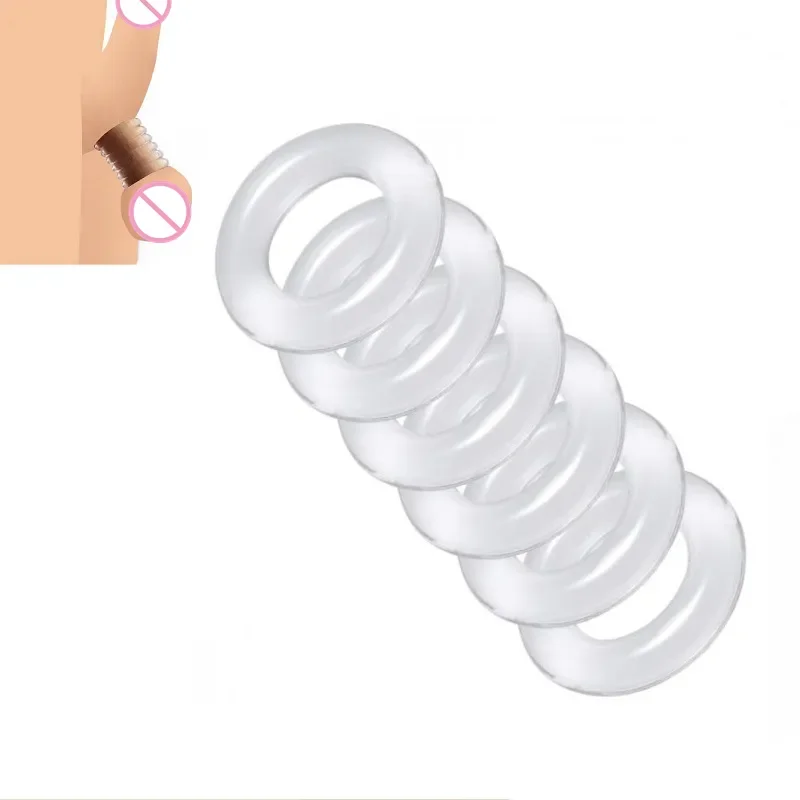Männlich 6 stücke 1 set Silikon Penis Lock Cockring Bondage Erektion verzögerung Ejakulation wieder verwendbare Vergrößerung Ball Trage Sexspielzeug Männer