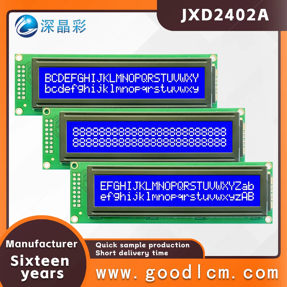 

Good quality 24*2 dot matrix display JXD2402A STN Blue Negative Character LCM display module With high brightness backlight