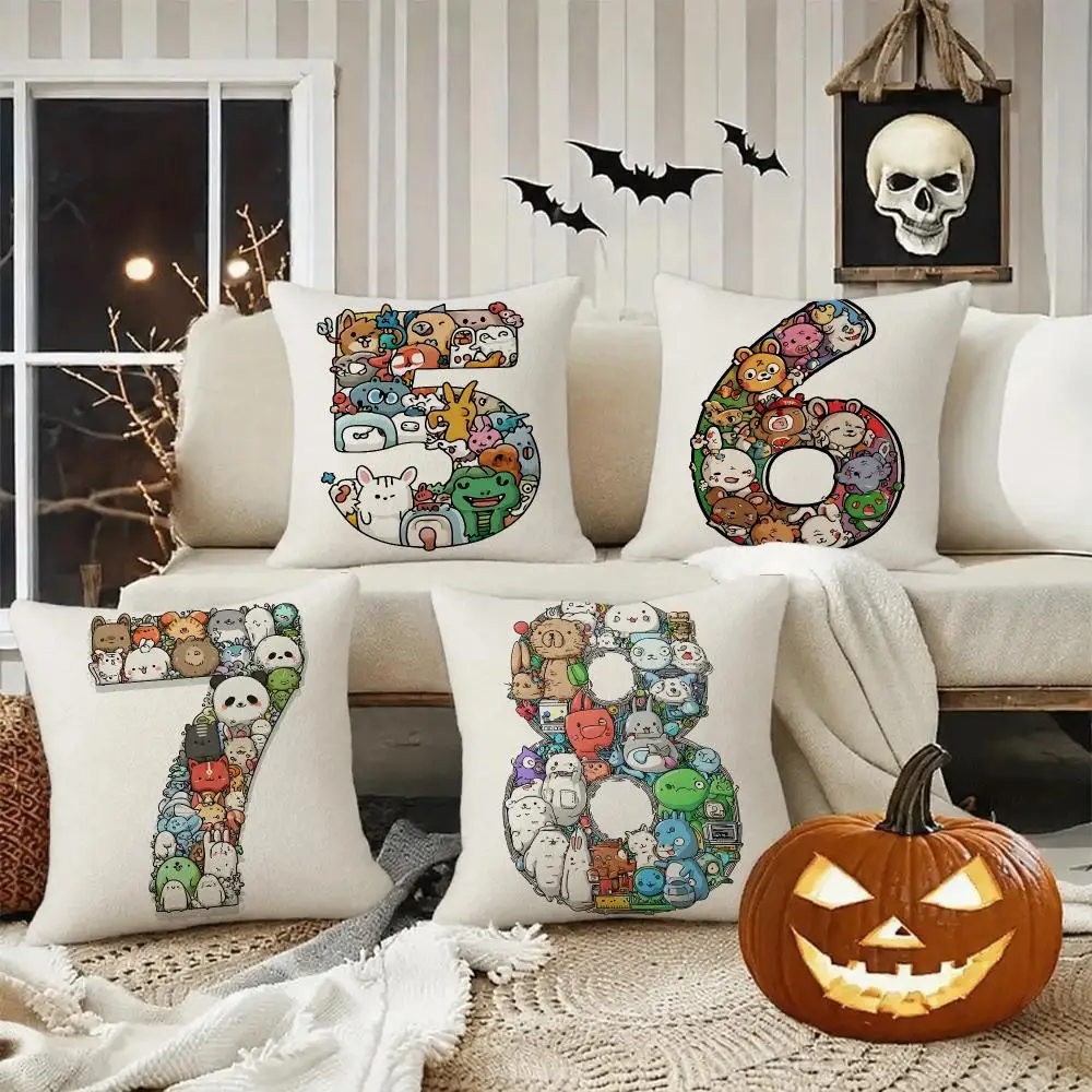 Digital Design Cushion Cover Halloween decoration trick or treat cushion cover, ghost, pumpkin head, bat decoration