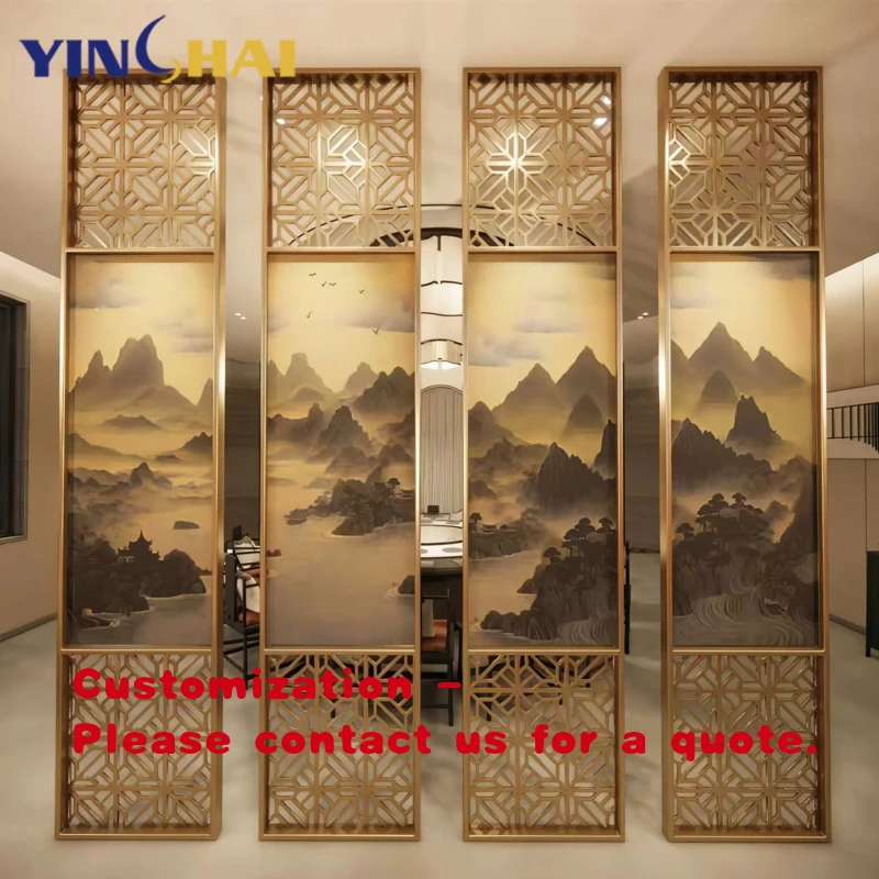 custom.Customization Style Gold Room Divider Living Room Bedroom Restaurant 304 Stainless Steel Metal Partition Wall Div