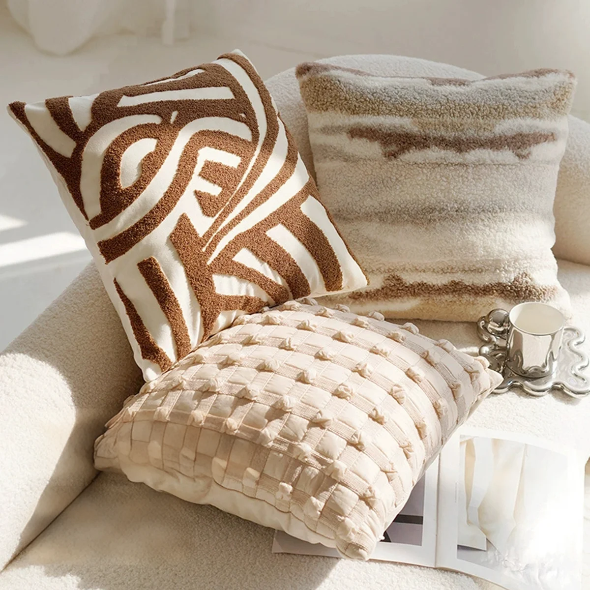 

1 шт., чехол для подушки в богемном стиле с абстрактным геометрическим рисунком, чехол для подушки в современном минималистском стиле, для гостиной, дивана, спальни