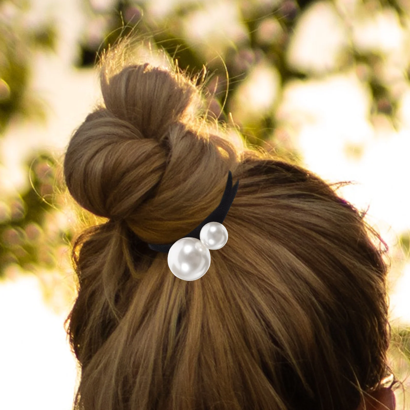 

3Pcs Elastic Hair Ties with Pearl Design Premium Ponytail Holders for Women Casual Style Accessories Pearl Hair Tie