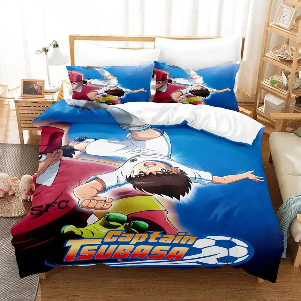 Anime Football Boy Captain Tsubasa Bedding Set Double Twin King Duvet Cover Comforter Pillowcase Boys Girls Adults Bedroom